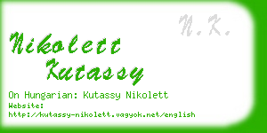 nikolett kutassy business card